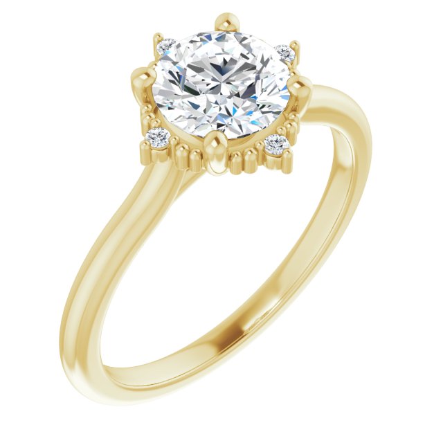 One Carat Brilliant Moissanite Vintage Ring