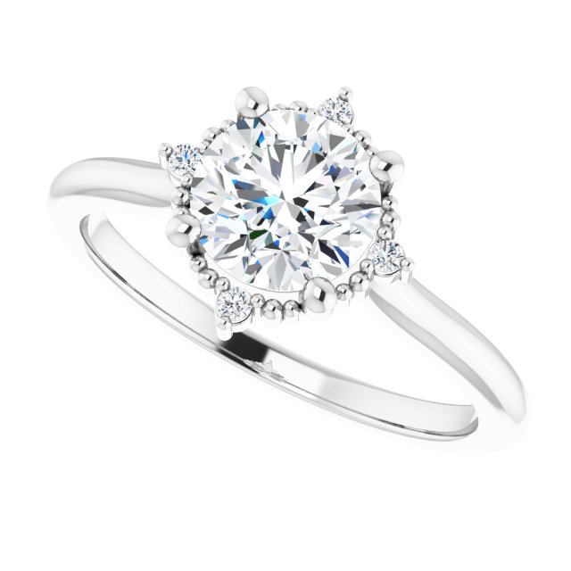 One Carat Brilliant Moissanite Vintage Ring