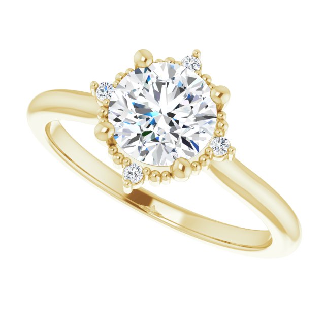 One Carat Brilliant Moissanite Vintage Ring