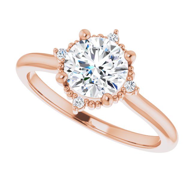 One Carat Brilliant Moissanite Vintage Ring