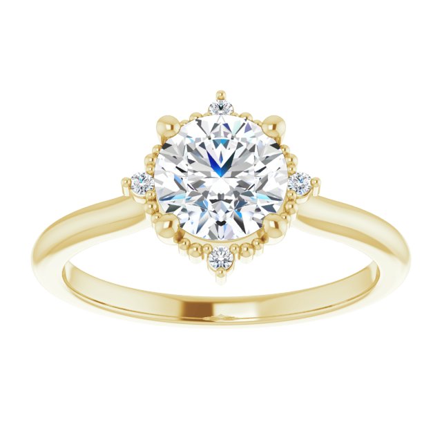 One Carat Brilliant Moissanite Vintage Ring