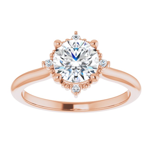 One Carat Brilliant Moissanite Vintage Ring