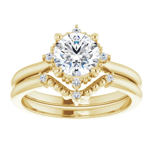 One Carat Brilliant Moissanite Vintage Ring