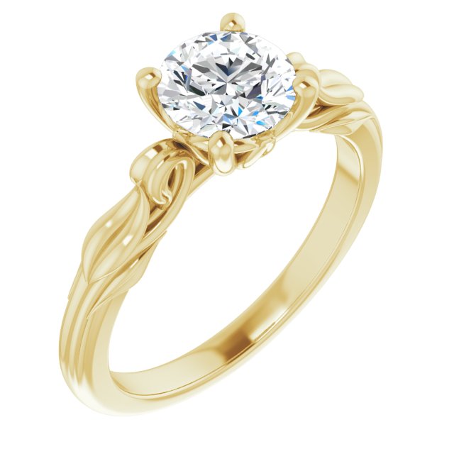 One Carat Nature Inspired Vintage Solitaire Ring