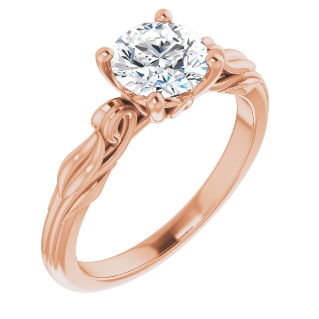 One Carat Nature Inspired Vintage Solitaire Ring