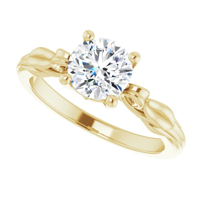 One Carat Nature Inspired Vintage Solitaire Ring