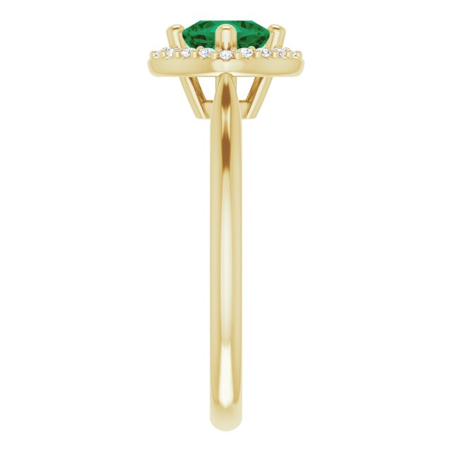 5mm LG Emerald Cushion Ring with LG Diamond Halo