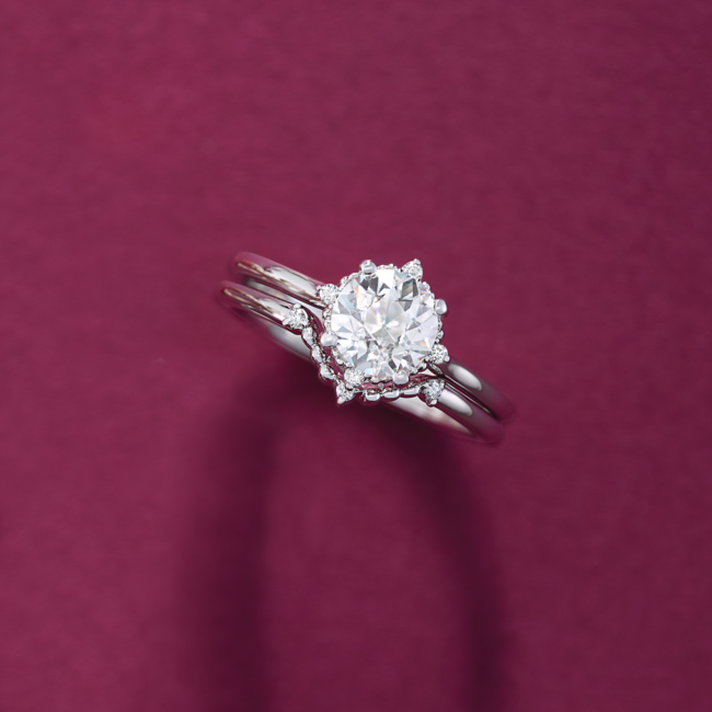 One Carat Brilliant Moissanite Vintage Ring