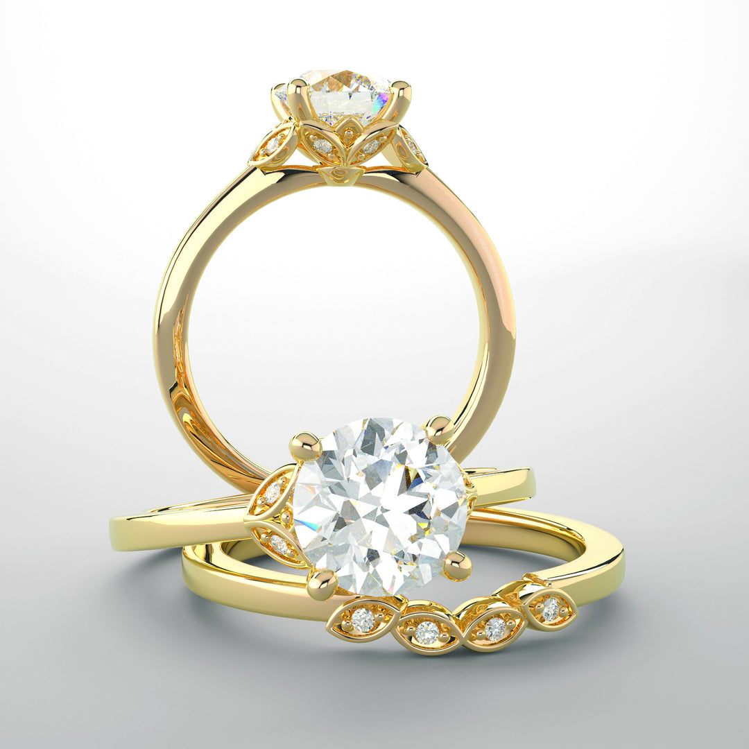 3/4ct Round Brilliant Moissanite Ring